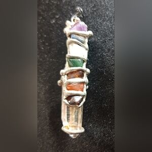Silver Multi-Stone Pendant